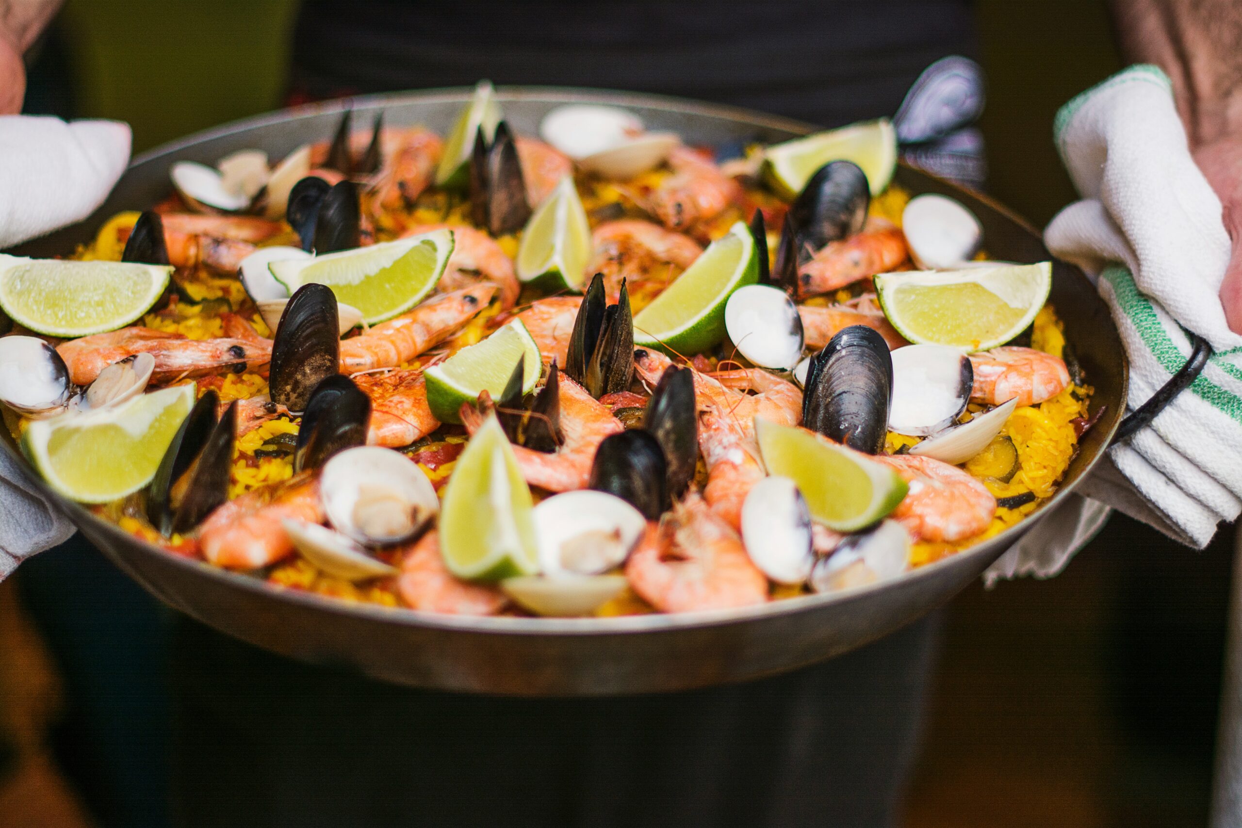 shrimp dish with slice of lemon